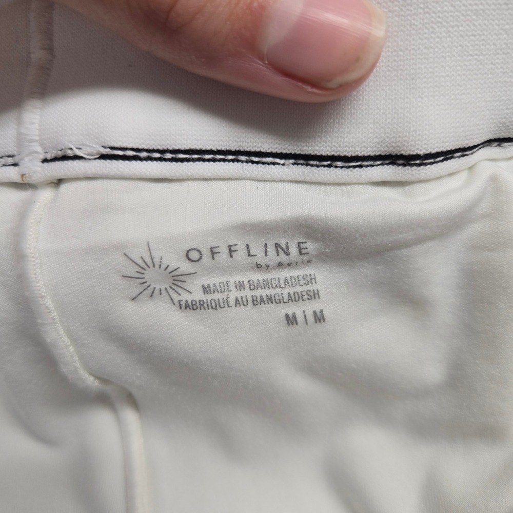 OFFLINE by Aerie Skort Medium White Blue Boxer Striped Pleated Tennis Preppy - Picture 7 of 9